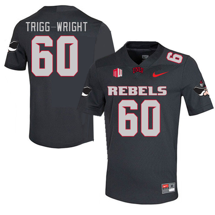 Men-Youth #60 Amani Trigg-Wright UNLV Rebels 2023 College Football Jerseys Stitched-Charcoal